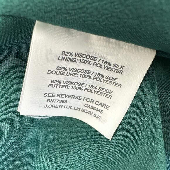 J Crew Velvet Peplum Cami Top Size 0P Green Silk Blend Christmas Holidays - Picture 7 of 9